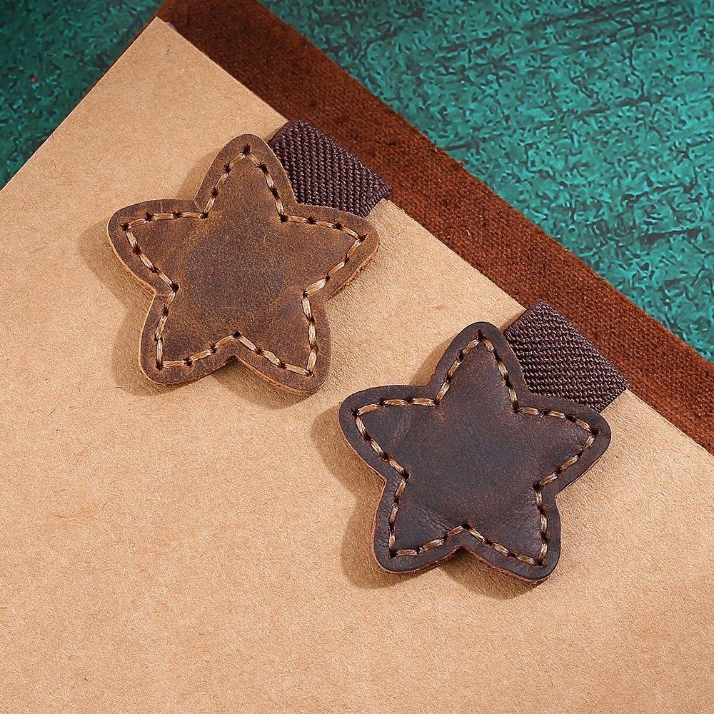 Leather Reading Page Mark Double-sided Page Divider Retro Staionery Supplies  Students