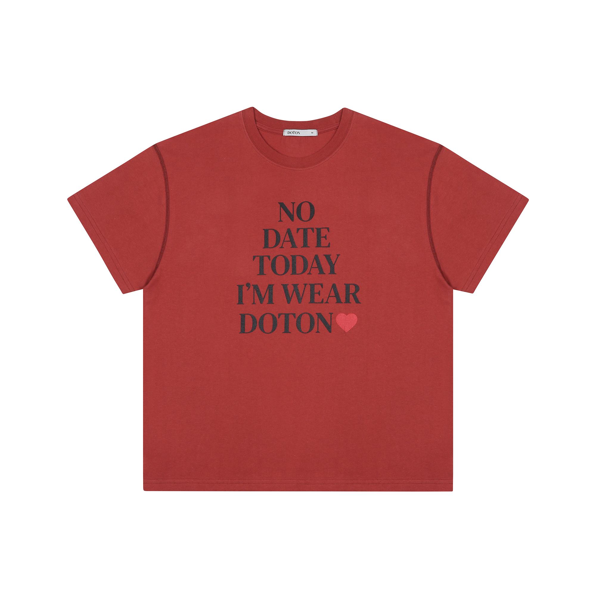 Doton No Date Today Crop T-Shirts(Brick Red) Brick Red/S