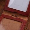Genuine Leather ID Holder Keychain Wallet Neck Lanyards with Swivel Hook for Card Business Card Badge Card Bus Card Access Card ID Card