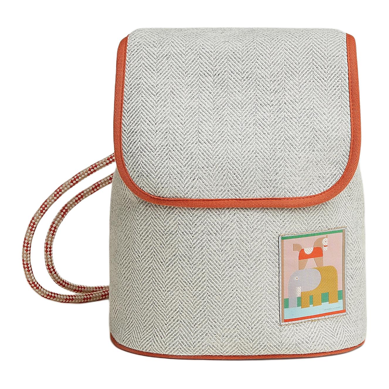

Hermes Animal Tribe Herringbone Design Wool Backpack 25 Kids Backpack Granite-Gray H104362MV03 Box Not Included