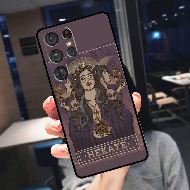 Triple Moon Goddess Hecate Tarot Card Cover For Samsung Galaxy S24 Ultra S25 S22 S23 Plus S20 S21 FE S9 S10 S23 FE Phone Case