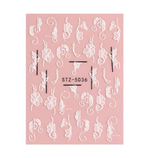 Removable Embossed Nail Sticker Fashion Decorative Art Decoration