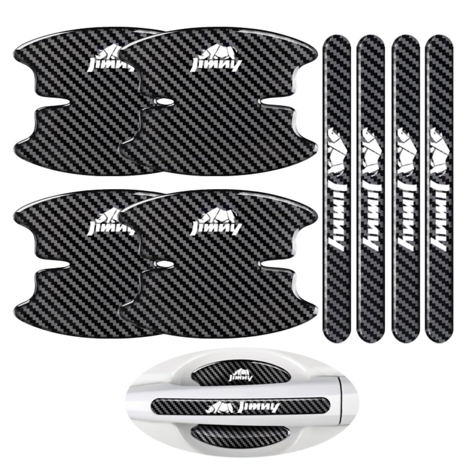 

Suzuki Jimny Последняя модель Детали дверных ручек Защита от царапин ручек дверей автомобиля Боковая наклейка Защита двери автомобиля от царапин Совместимо с Jimny Jimny чёрный