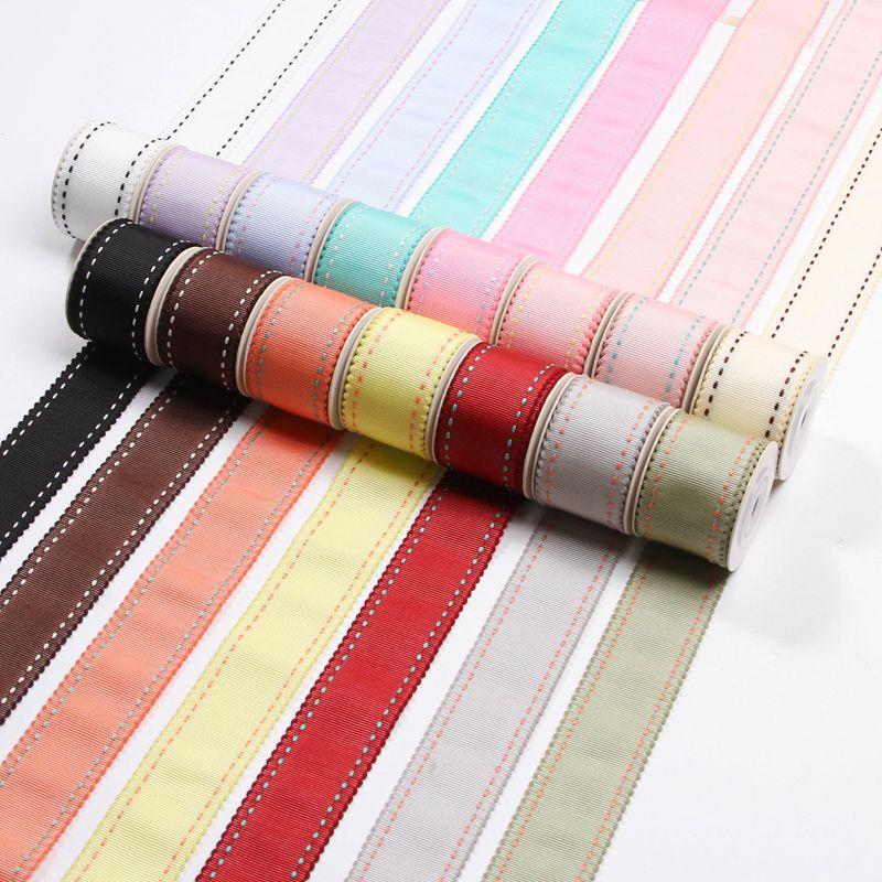 5 Yards Punkt-Ripsband Macaron-Farben Spitze für DIY Haarschleifen Hutdekoration Bastelbedarf Kleidung Nähen Geschenkverpackung