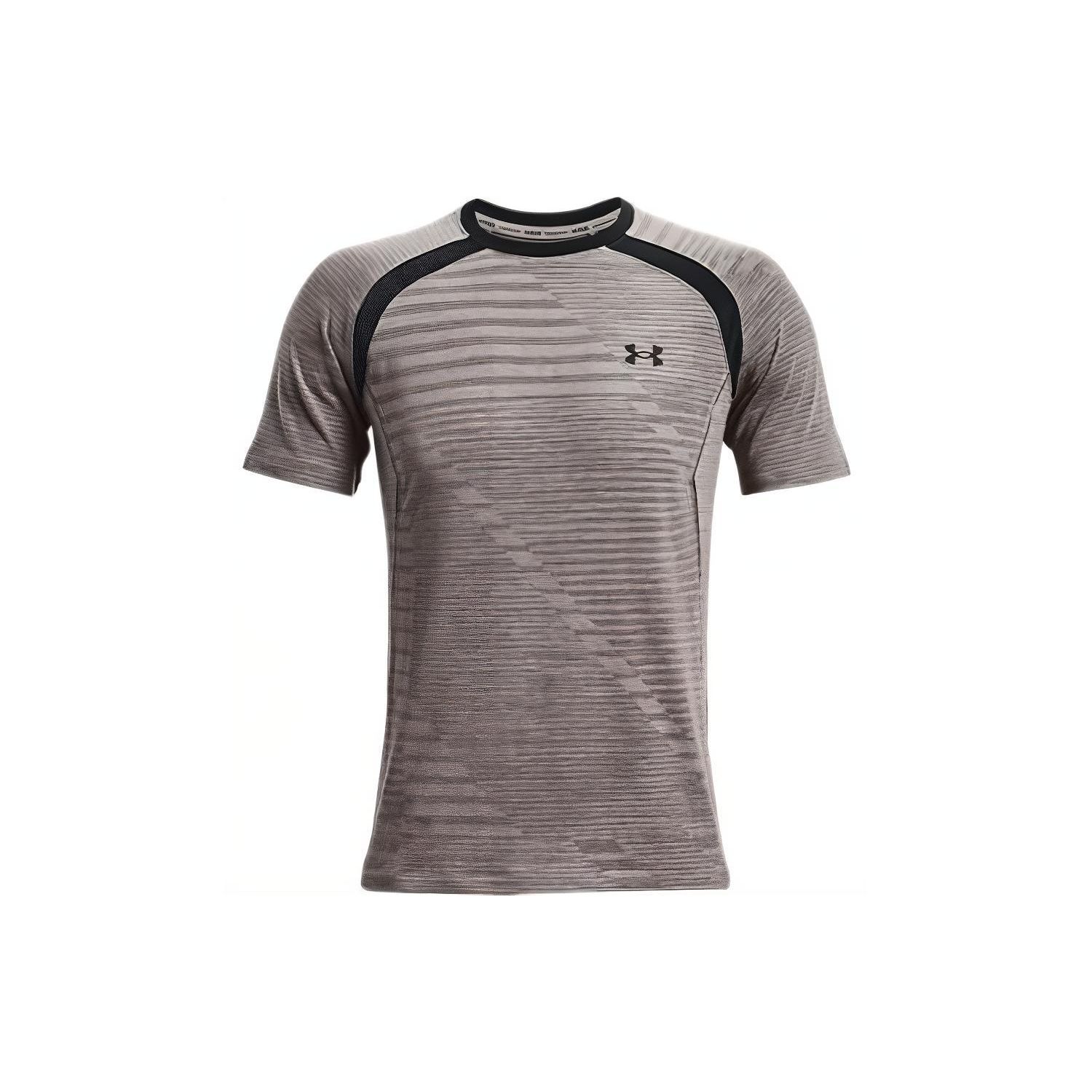 

Футболка для бега с логотипом Under Armour, дышащие мужские топы с короткими рукавами, серая 1367535-066 XL