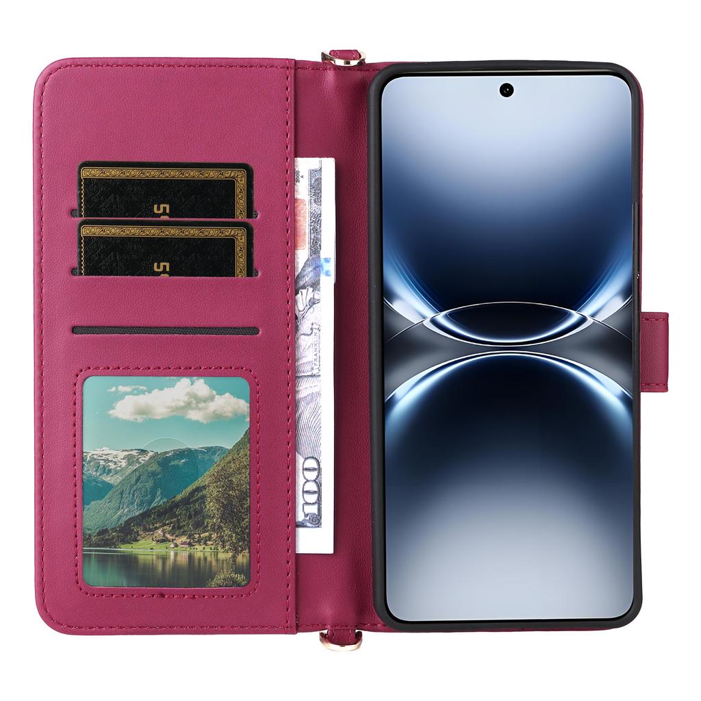 For Vivo X200 Ultra 5G Case with Shoulder/Wrist Strap Leather Phone Cover Stand Wallet