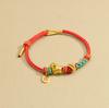 Handmade Zodiac Horse Red String Bracelet - Ethnic Style New Year Gift