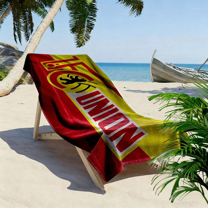 1. FC Union Berlin Print Strandtuch, Großes Weiches Schnelltrocknendes Handtuch für Strand Camping Schwimmen