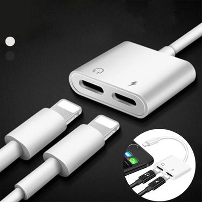 For Iphone 7 8 X Audio Adapter Splitter Double Jack Headphone Charging/Audio/Calling Adapter