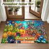 Crystal Velvet Square Rug Custom NamePlants vs. Zombie Pattern Non Slip Home Floor Decor Rug