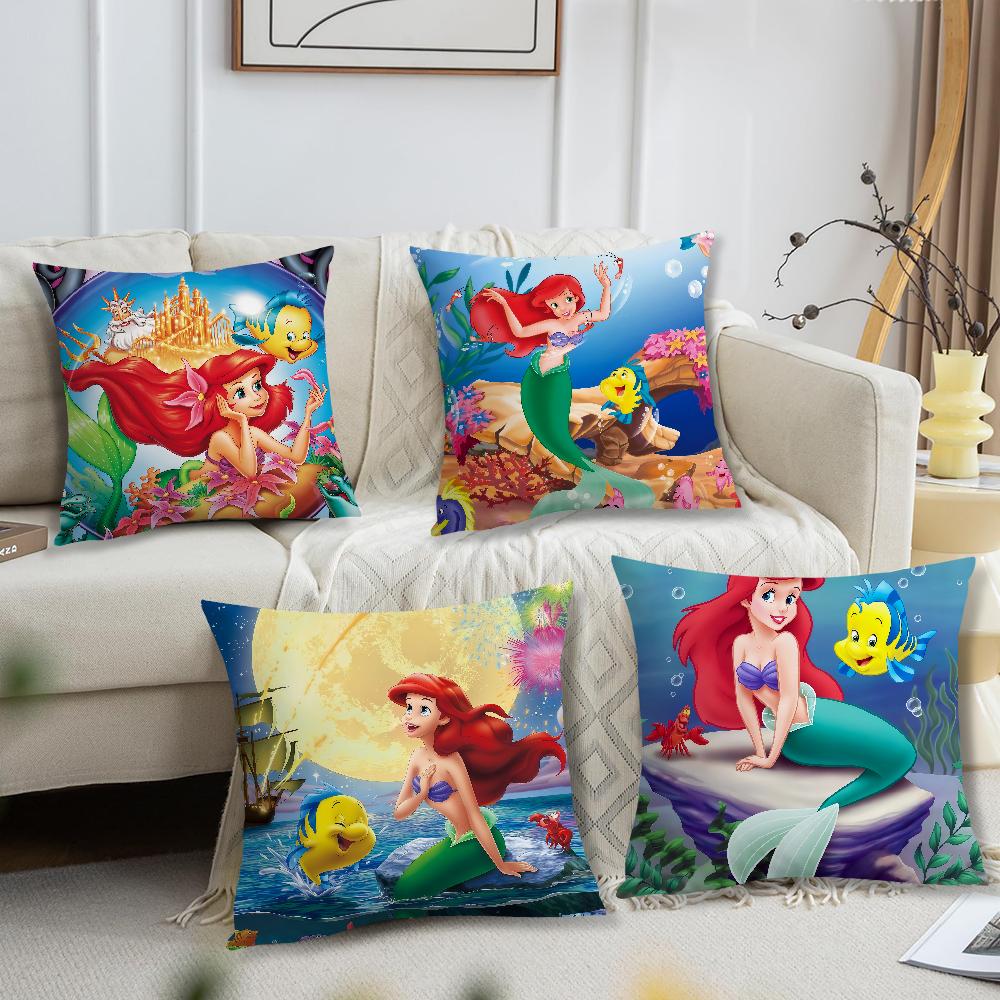 Zeichentrickfilm süße Kunst Die k-Kleine m-Meerjungfrau dn Bequeme weiche Kissenhülle für Sofa Wohnzimmer Heimdekoration Schutzhüllen