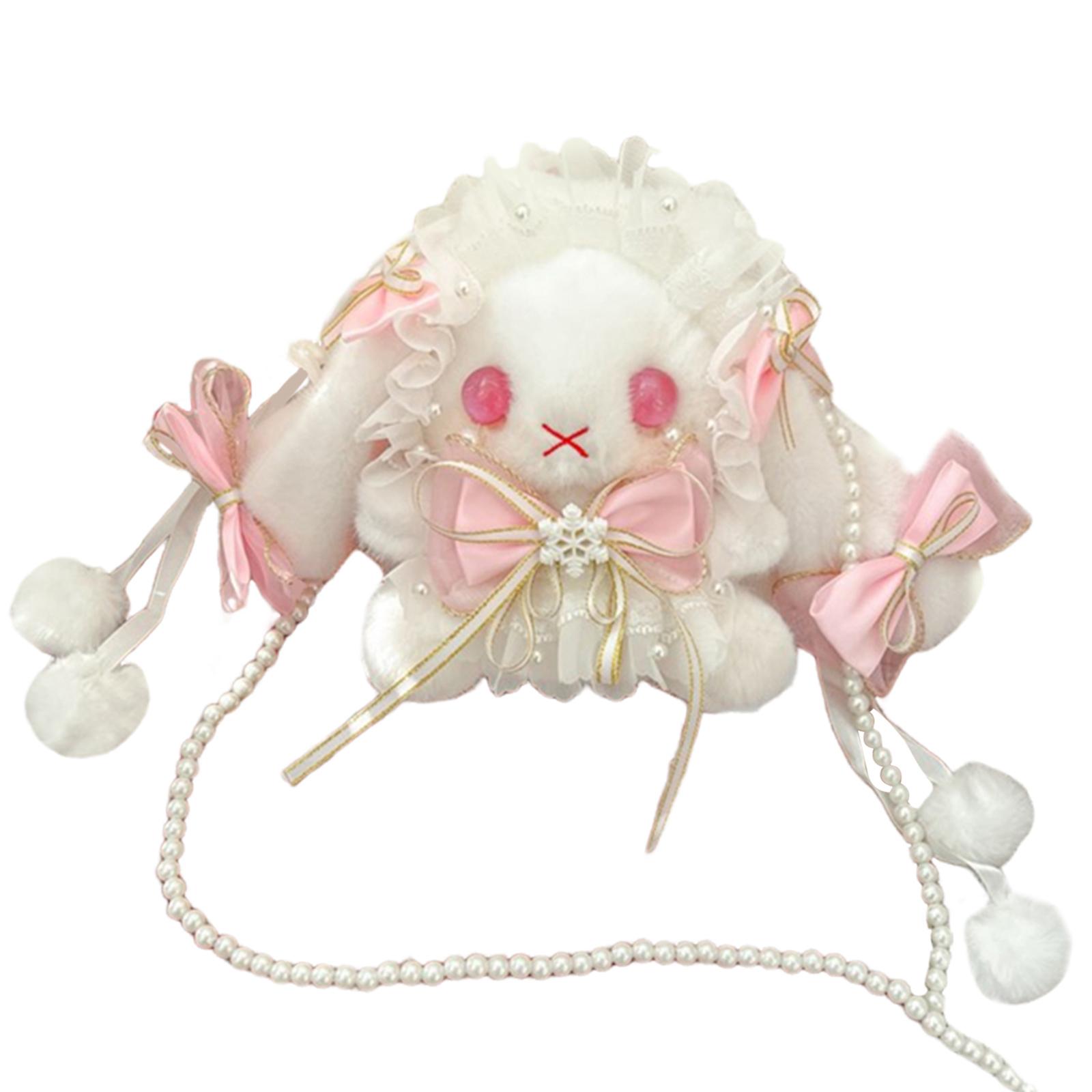 

Сумка-мессенджер в японском стиле для женщин, симпатичная сумка через плечо для кукол, сумка для девочек в виде кролика с бантом, сумка через плечо, милая сумка для свиданий розовый