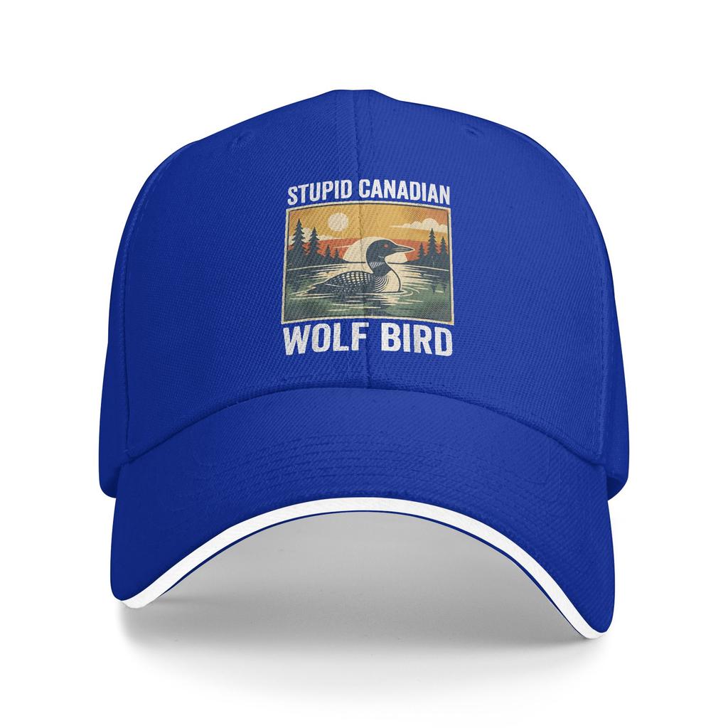 Stupid Canadian Wolf Bird Funny Loon Sun Baseball Cap Summer Men Women Print Trucker Hat Sunscreen Hiking Fishing Snapback Cap