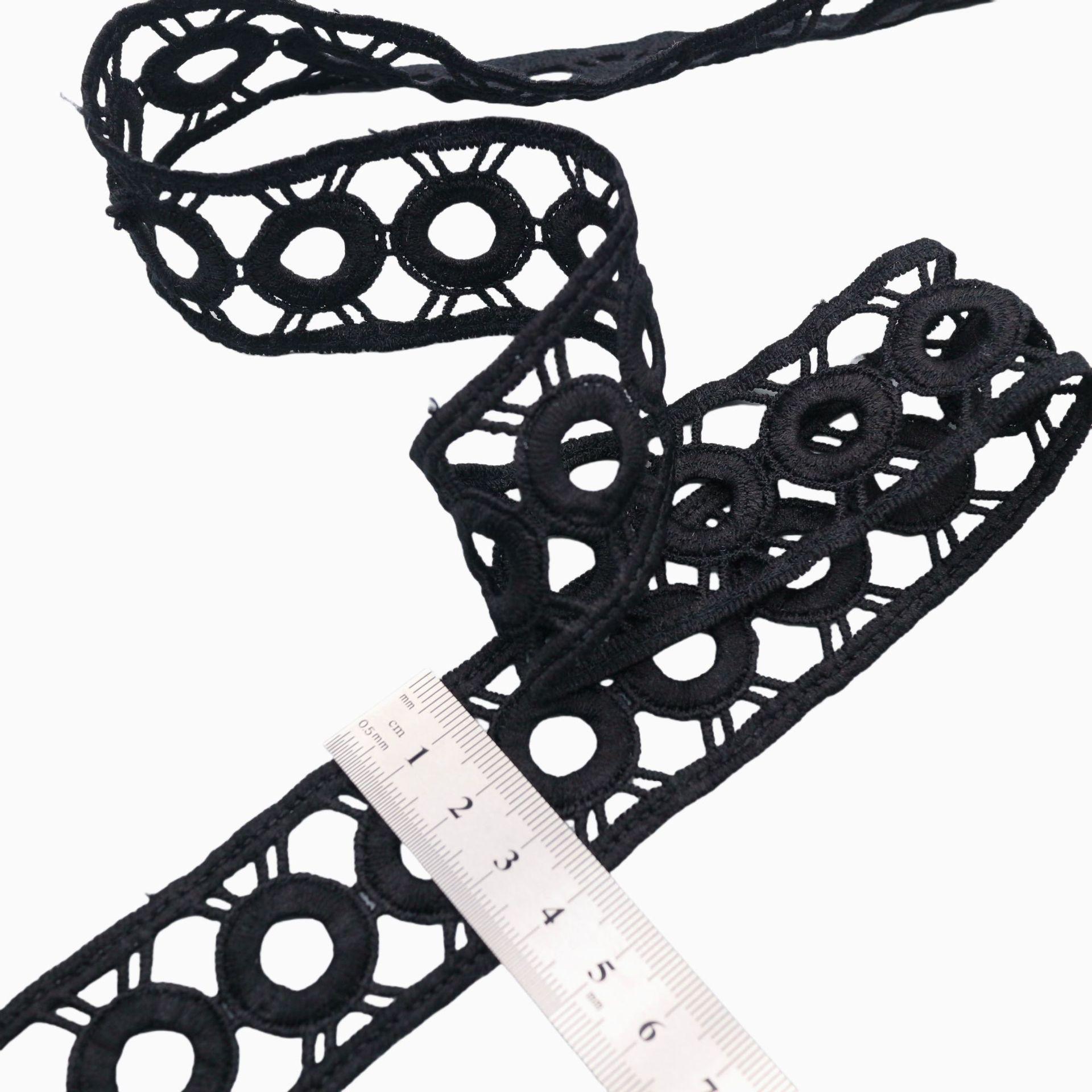 

4Cm Black Lace Milk Silk Embroidered Lace, Clothing Crafts Doll Decorative Lace WM8478