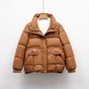 Pinghu short down jacket winter women's bread jacket new small warm white duck down thickened stand-up collar jacket