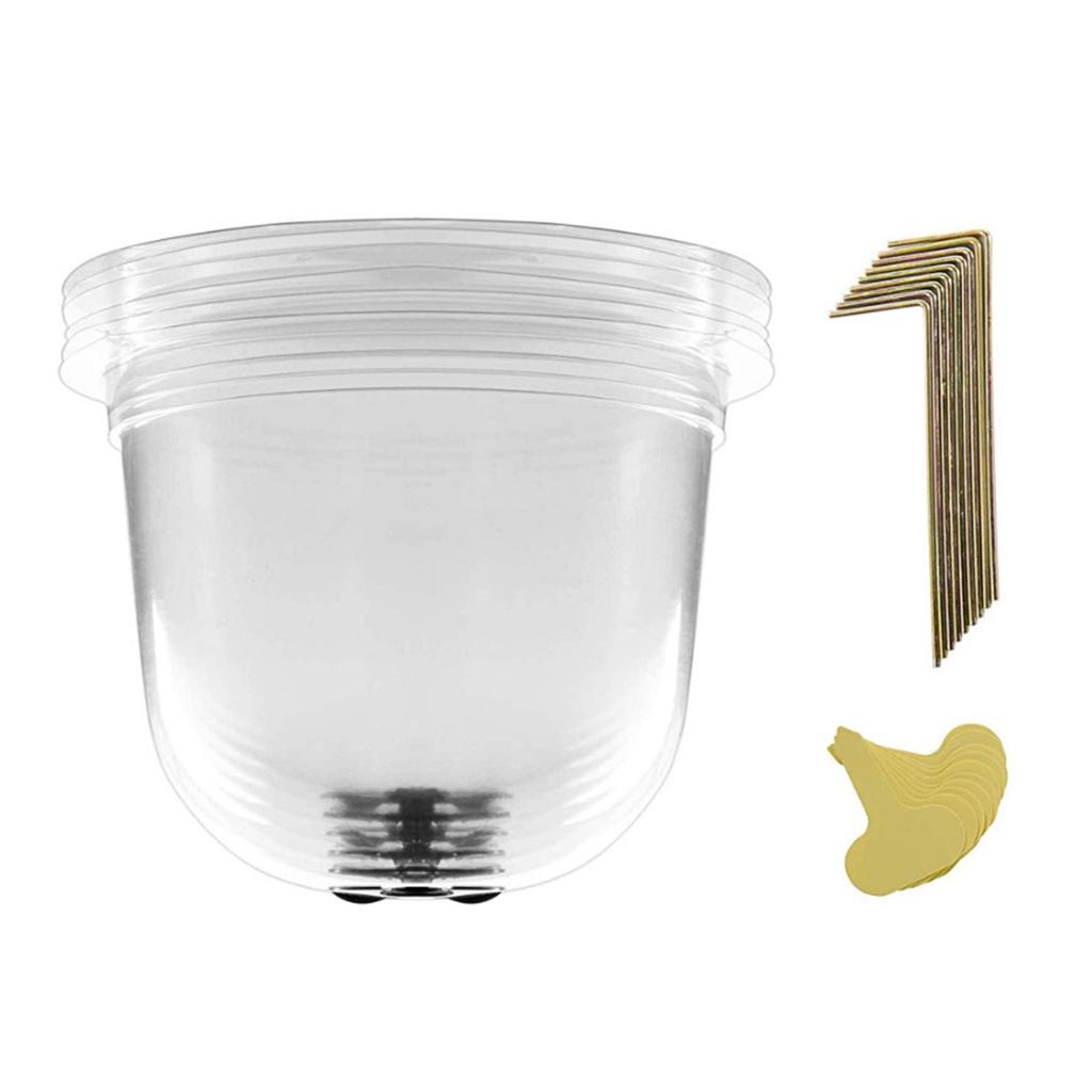 6Pcs Garden Plant Cloche Plant Dome Bell Cover Reusable Plastic Mini Greenhouse for Warming Garden Soil Plant Protect