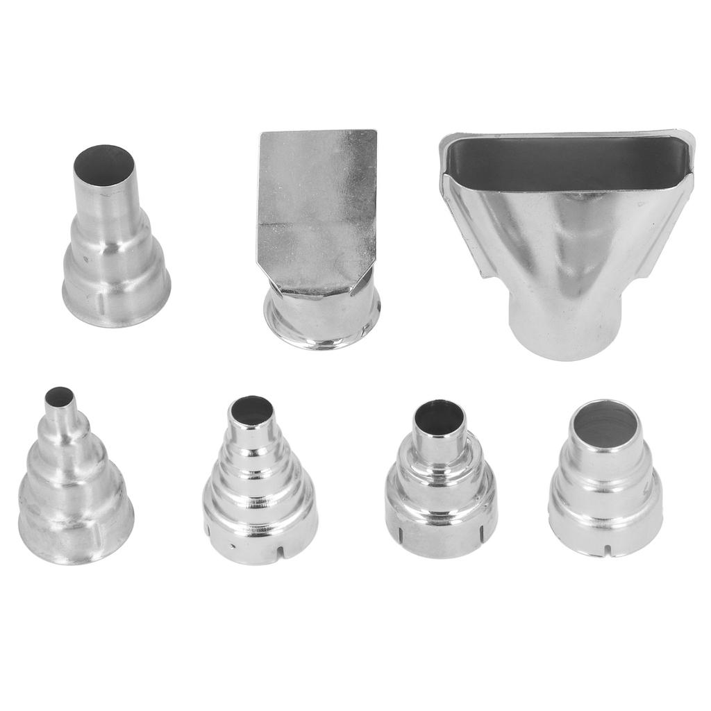 7Pcs 35mm Heat Gun Nozzle Set Stainless Steel Hot Air Gun Nozzle for Pipe Welding PVC Shrinking