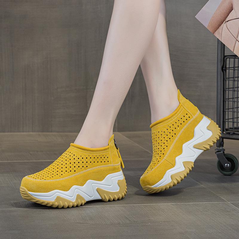 Spring and summer new popular hole casual sandals breathable thick sole heightening versatile hollow casual shoes women 2502