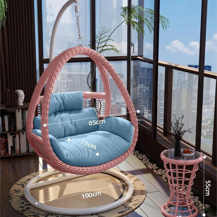 Indoor/Outdoor Rattan Hanging Basket Chair: Rocking Double Swing & Lazy Hammock