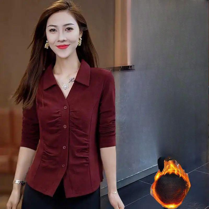 

Autumn and Winter New Design Long-sleeved Shirt To Cover The Stomach, Slim-fitting and Thin Top 4XL