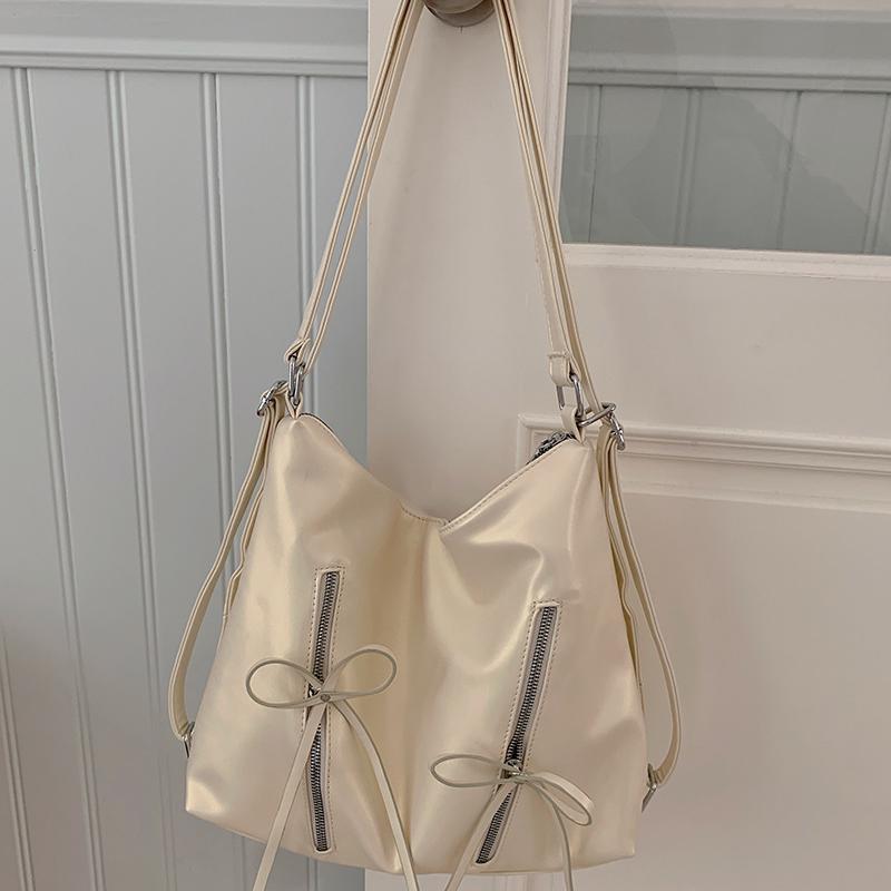 New Bow Knot Backpack Sweet Shoulder Bag for Women Fashion   PU Leather Tote Bags Causal Large Capacity Female Handbags