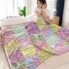 1pc Ins-style Sweet Floral and Plaid Patchwork Print Plush Blanket, Modern Style, Soft and Comfortable Blanket, Digital Printing, Suitable for All Sea
