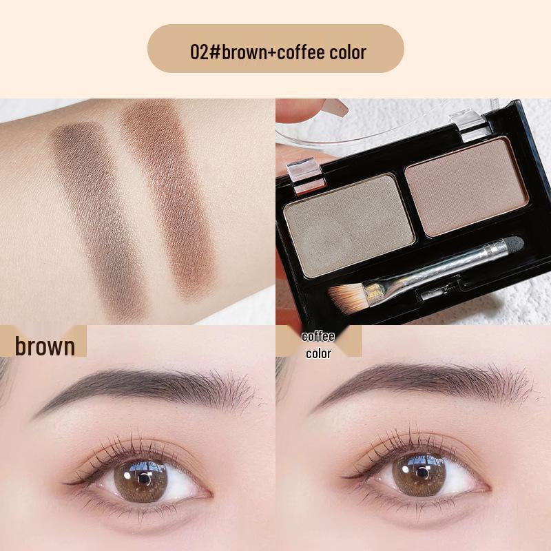 

Водостойкий и потостойкий карандаш для бровей с кремовыми тенями и кисточкой - Не скатывается, Натуральный, Двухцветный Two-Color Eyebrow Powder