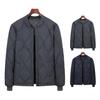 Men Down Coat Stand Collar Long Sleeve Buttons Closure Solid Color Jacket Coat with Side Pockets Outdoor Leisure Bottoming Quilted Outwear