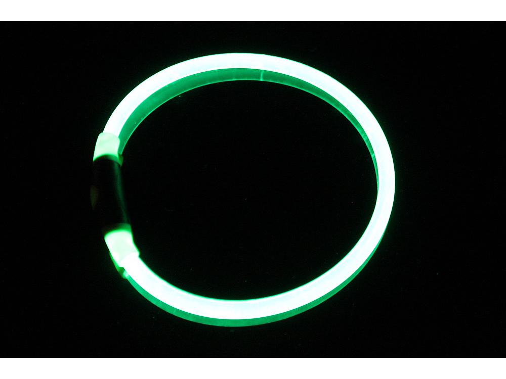 

Прозрачный светящийся ПУ ошейник для собак высокой яркости для ночного времени 35cm Rechargeable зелёный