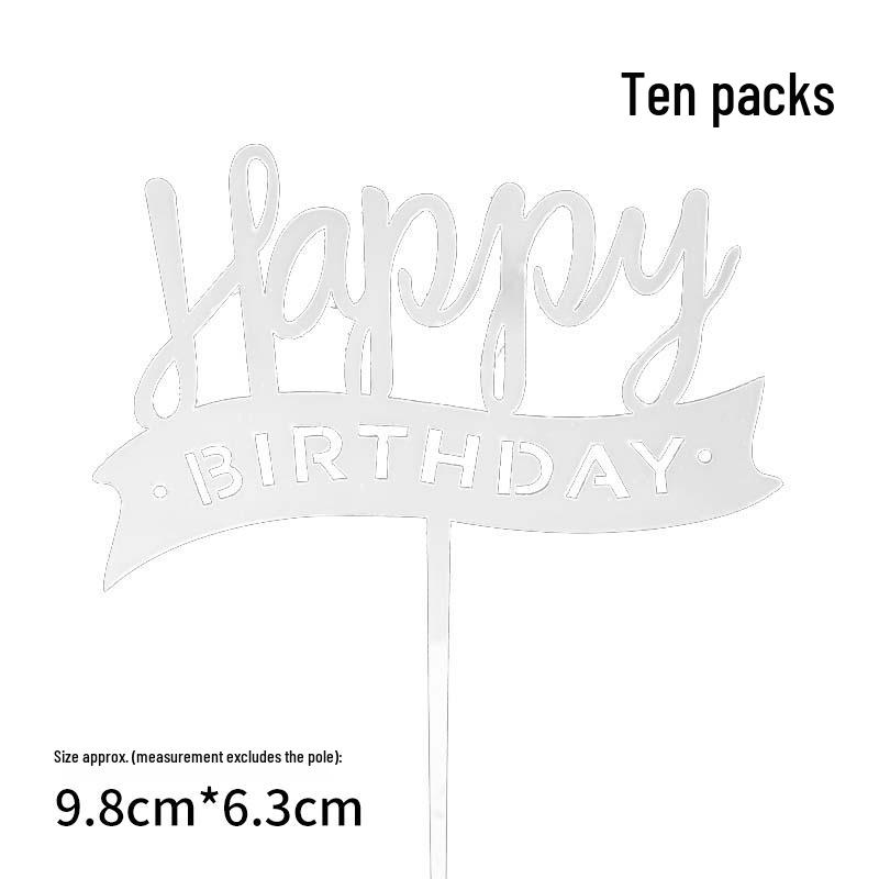 50 Stück Goldene Acryl-Kuchenstecker - Geburtstag, Festival, Muttertagsfeier