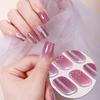 Tiras de Esmalte com Glitter com Lixa Fácil de Aplicar Remover Autoadesivas Unha Inteira Feminina Adesivo para Unhas Manicure Caseira Decoração DIY Nail Art Wrap