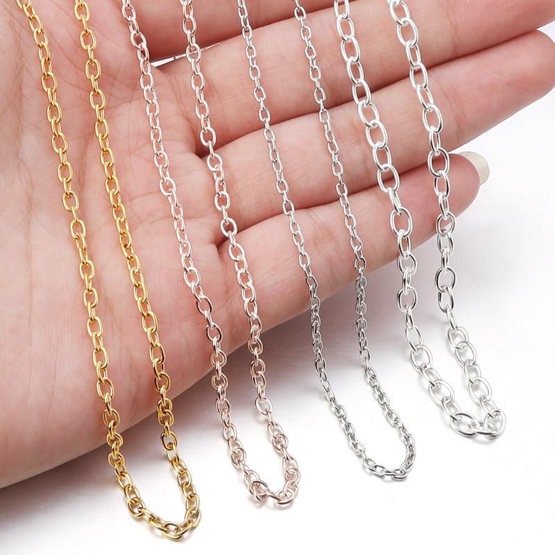 5-10 Yards/Roll High Quality Necklace Chain Bulk Cross Chains For Jewelry Making Findings DIY Necklace Bracelet Chain Materials