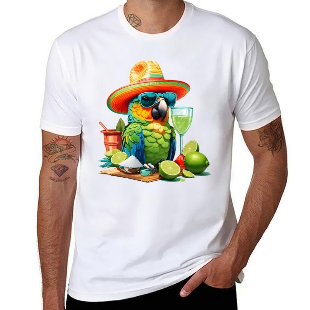 Salt och Lime Papegoja Glad Fågel i Paradiset T-shirt t-shirts för man grafisk vintage T-shirt