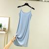 Women's Loose Casual Nightgown With Camisole And Short Solid Color Bottom Dress Underneath