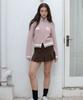 Dimanche Corduroy Pleats Mini Skirt (Brown)