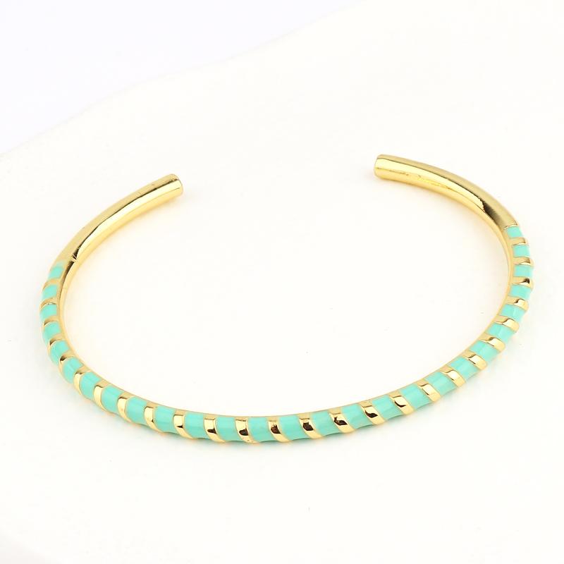 

Simple Fashion Thin Colorful Women Bangle Bracelet With Colored Enamel Band Open Bangles Fashion 2026 New Jewelry зелений