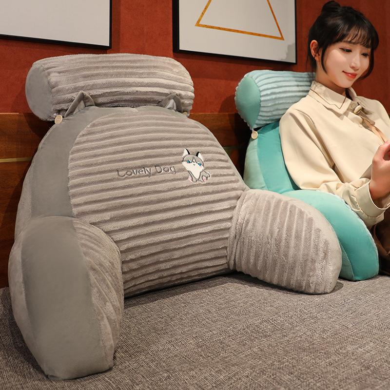 Dormitory Office Bedside Backrest Cushion - Cartoon Cute Large Pillow Waist Support for Bed Reading Playing Sofa-Like Comfort Bolster
