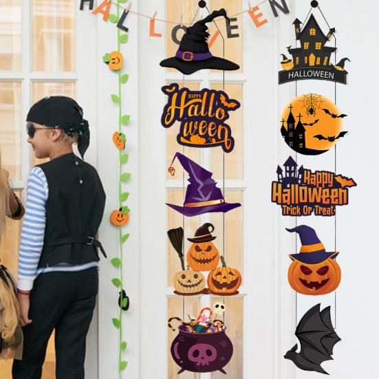 

Хэллоуин подвесное украшение на дверь тыква летучая мышь волшебная шляпа дверной знак кулон праздничная атмосфера реквизит фермерский дом перед крыльцом настенный декор