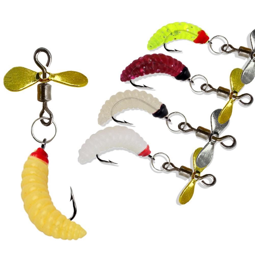 1PC Propeller Bread Worm Fishing Lure Spinner Spinning Bait Rotating Blade Sequin Bionic Fish Lure for Trout Tilapia Perch