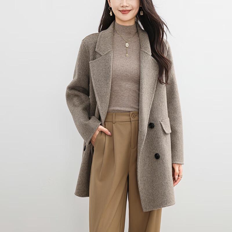 Fanzhen Women's 100% Wool Mid-Length Coat