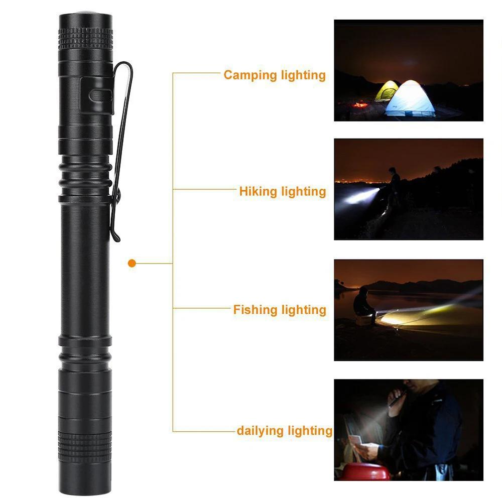 Mini Portable LED Flashlight Pocket Ultra Bright High Lumens Handheld Pen Light Linterna Led Torch for Camping Outdoor Emergency
