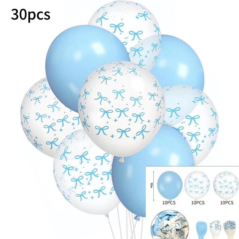 

Bow Theme Latex Balloon 12 Inches Bowknot Print White Balloons For Kids Birthday Baby Shower Wedding Party Valentine S Day Decoration