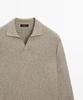 Masimodutti Cotton Blend Knit Polo Neck Sweater