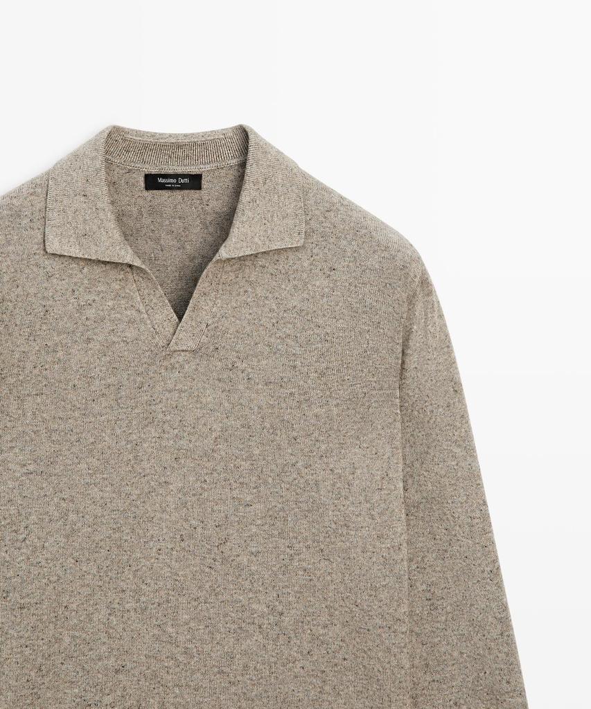 Masimodutti Cotton Blend Knit Polo Neck Sweater