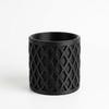Black Flowerpot with Geometric Plant Cover