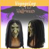 Haunting Black Haired Witch Mask For Halloween Dress Up Parties With High Quality Latex