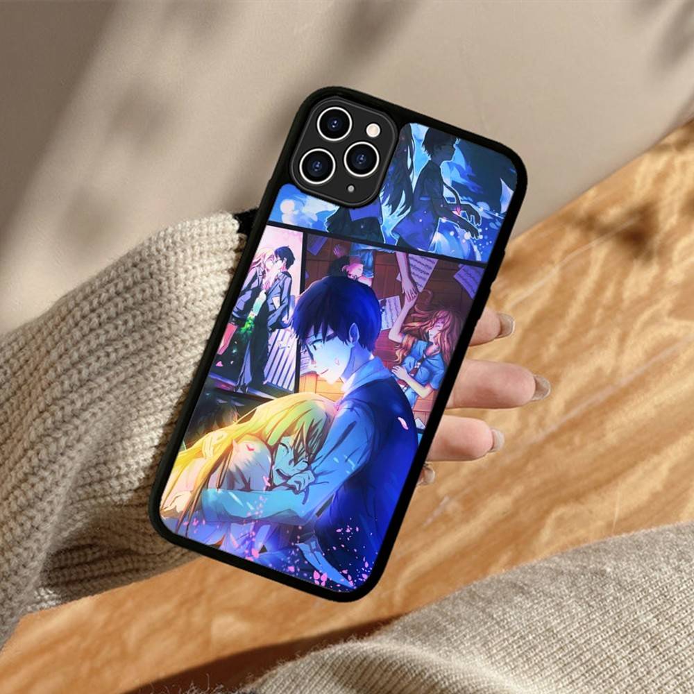 Amine Y-Your Lie In Aprils PC+TPU Protective Phone Case For iPhone 17 16 Pro max 15 Plus 14 13 12 11 Cover