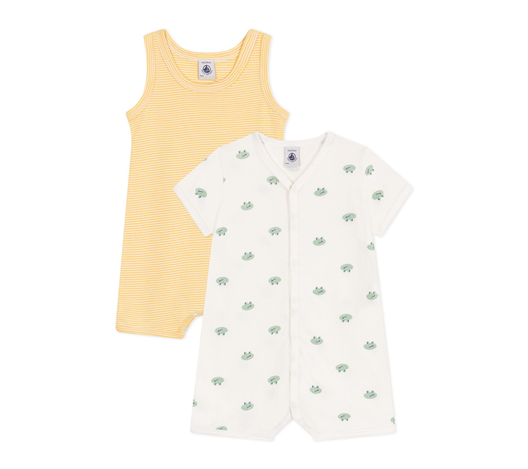 

Short set of 3 60cm [Petit Bateau] rompers, 2, A0CZD, multi-color 1, months,