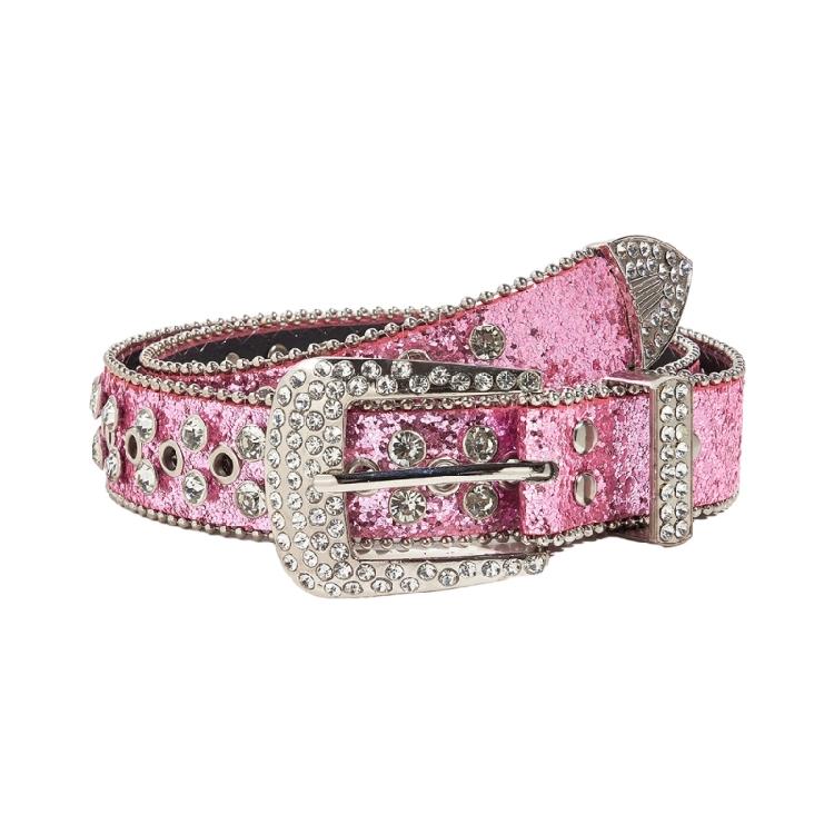 Adjustable Pin Buckle Belt for Adult Sequins Belt for Street Culture Enthusiasts