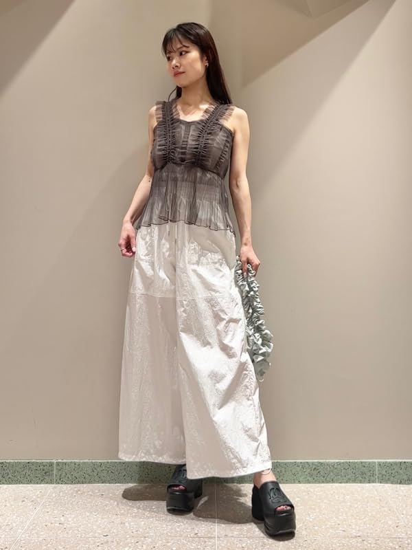 Snidel Sustaina Tulle Cami Blouse SWFB251174 CGRY Women's